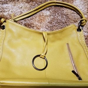 Vera Pelle Yellow handbag 15in wide x9.5in tall